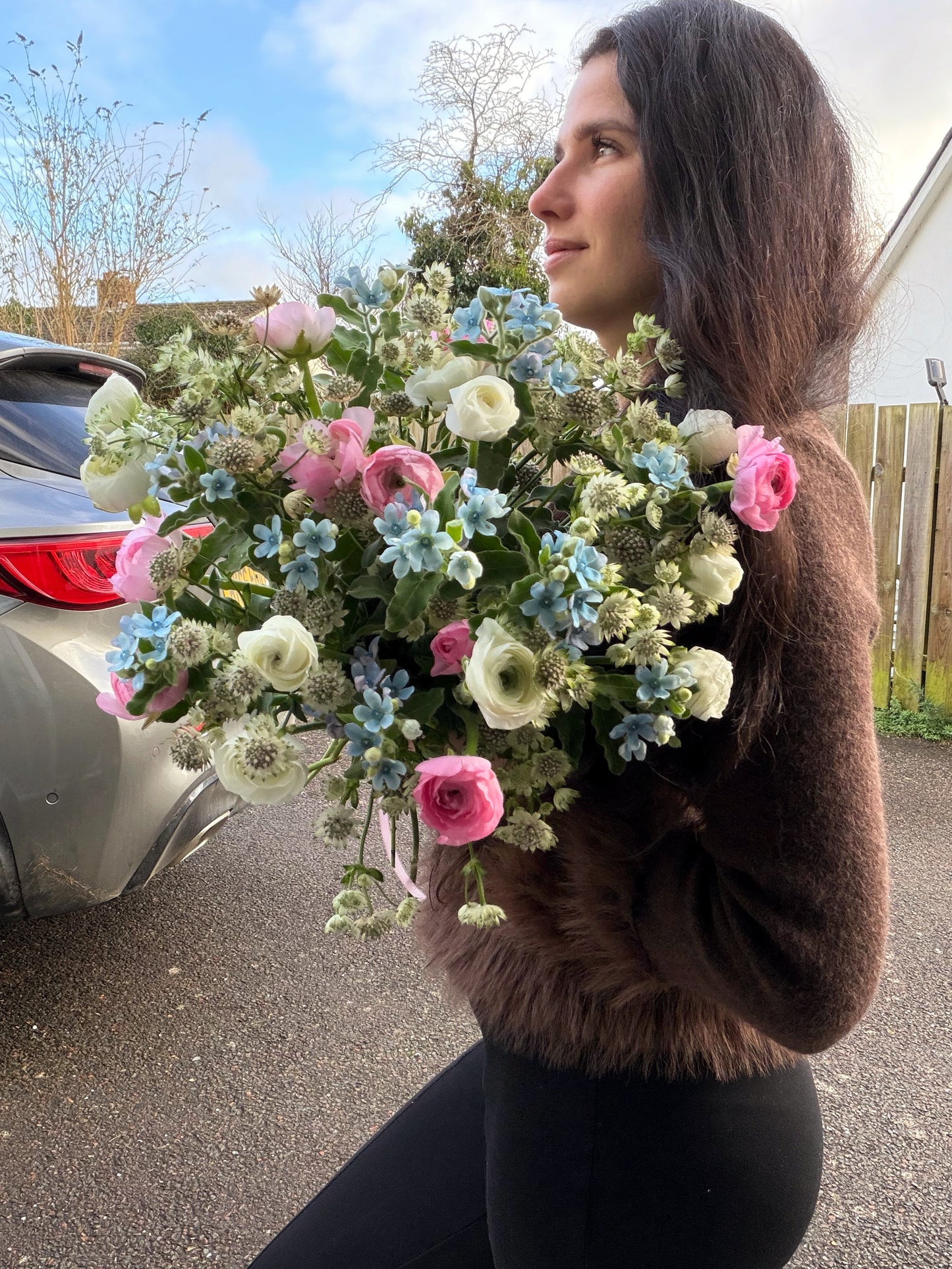 Blush Ranunculus & Tweedia Bouquet