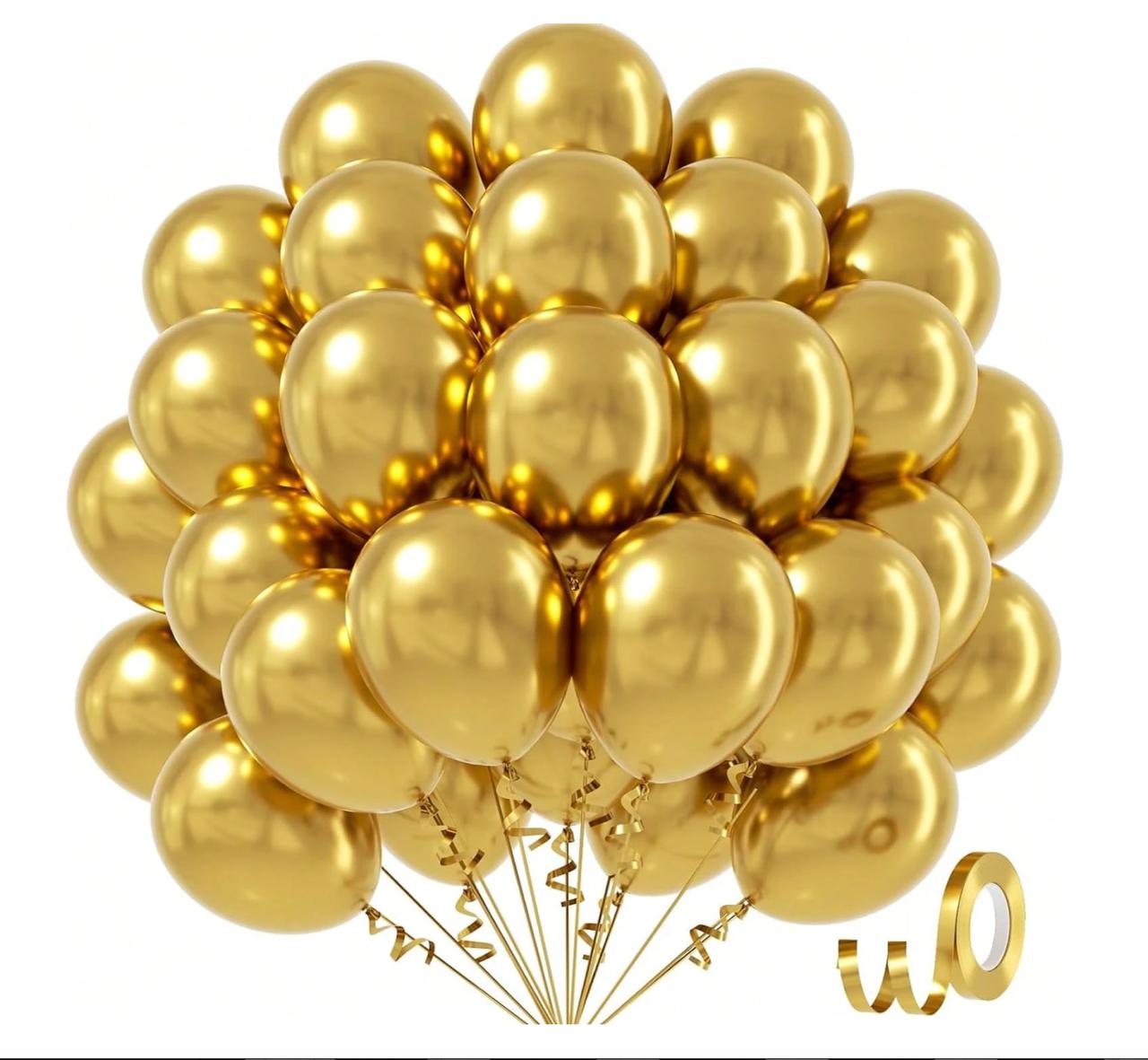 Large 45cm Metallic Gold Helium Balloon