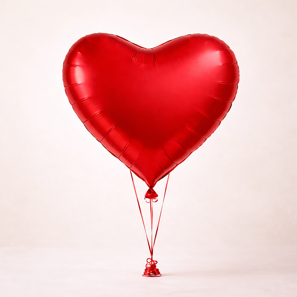 63’’ Giant Foil Heart Balloon — Helium-Filled