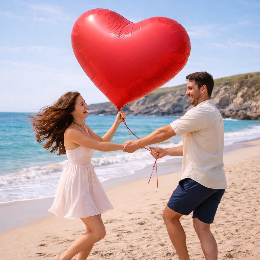 63’’ Giant Foil Heart Balloon — Helium-Filled