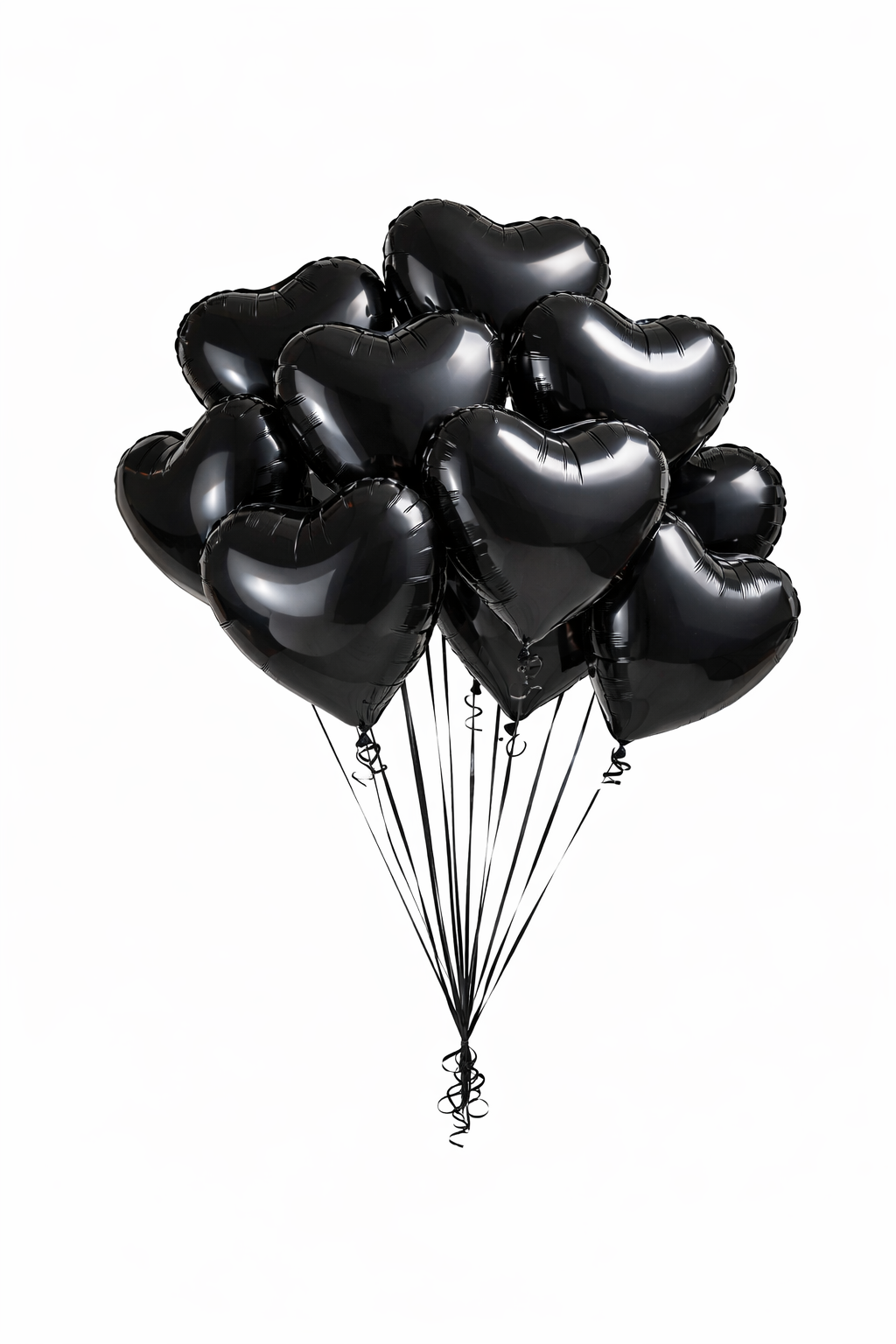 45 cm Red/Pink/Black Foil Heart Balloon (Helium-Filled)