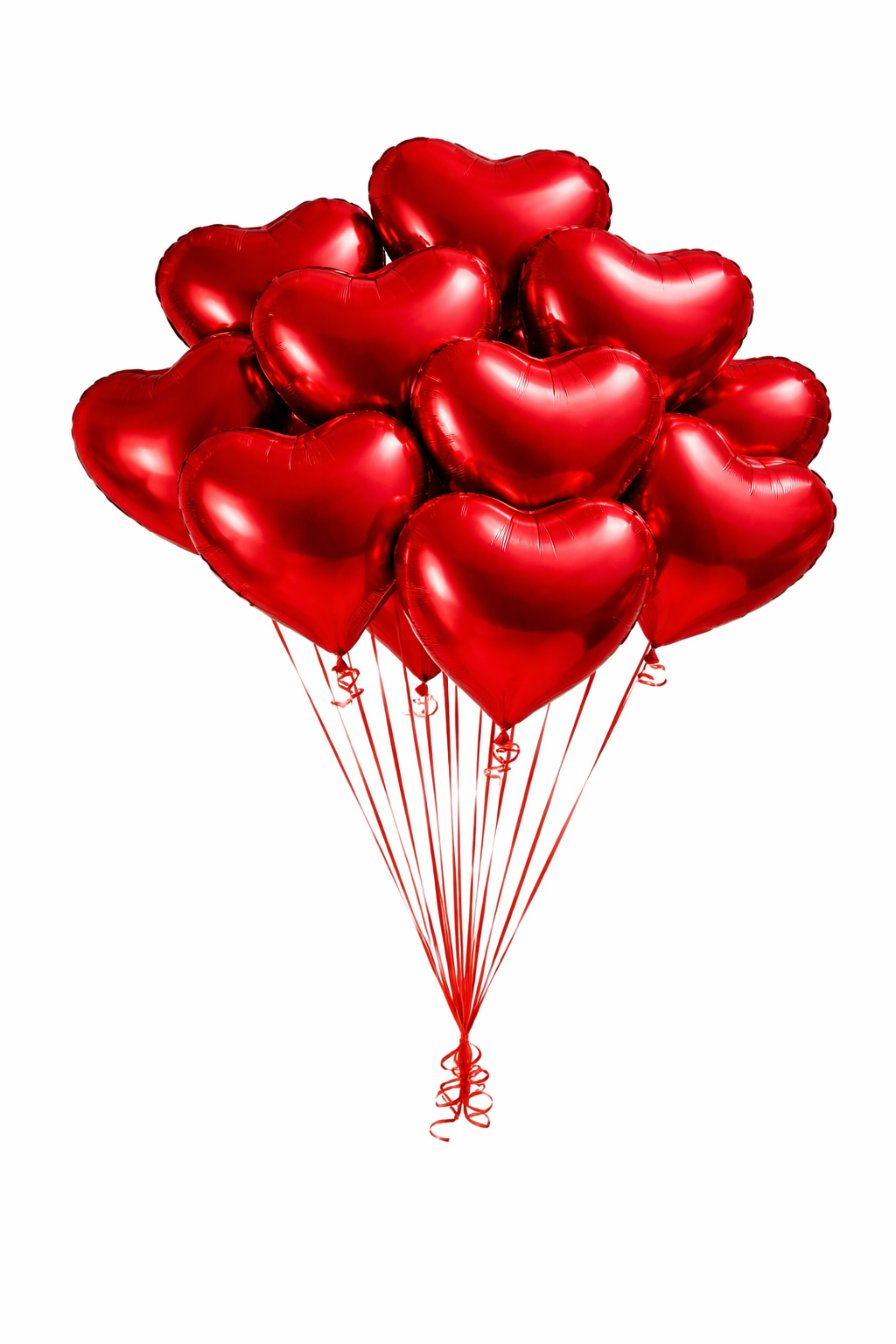45 cm Red/Pink/Black Foil Heart Balloon (Helium-Filled)