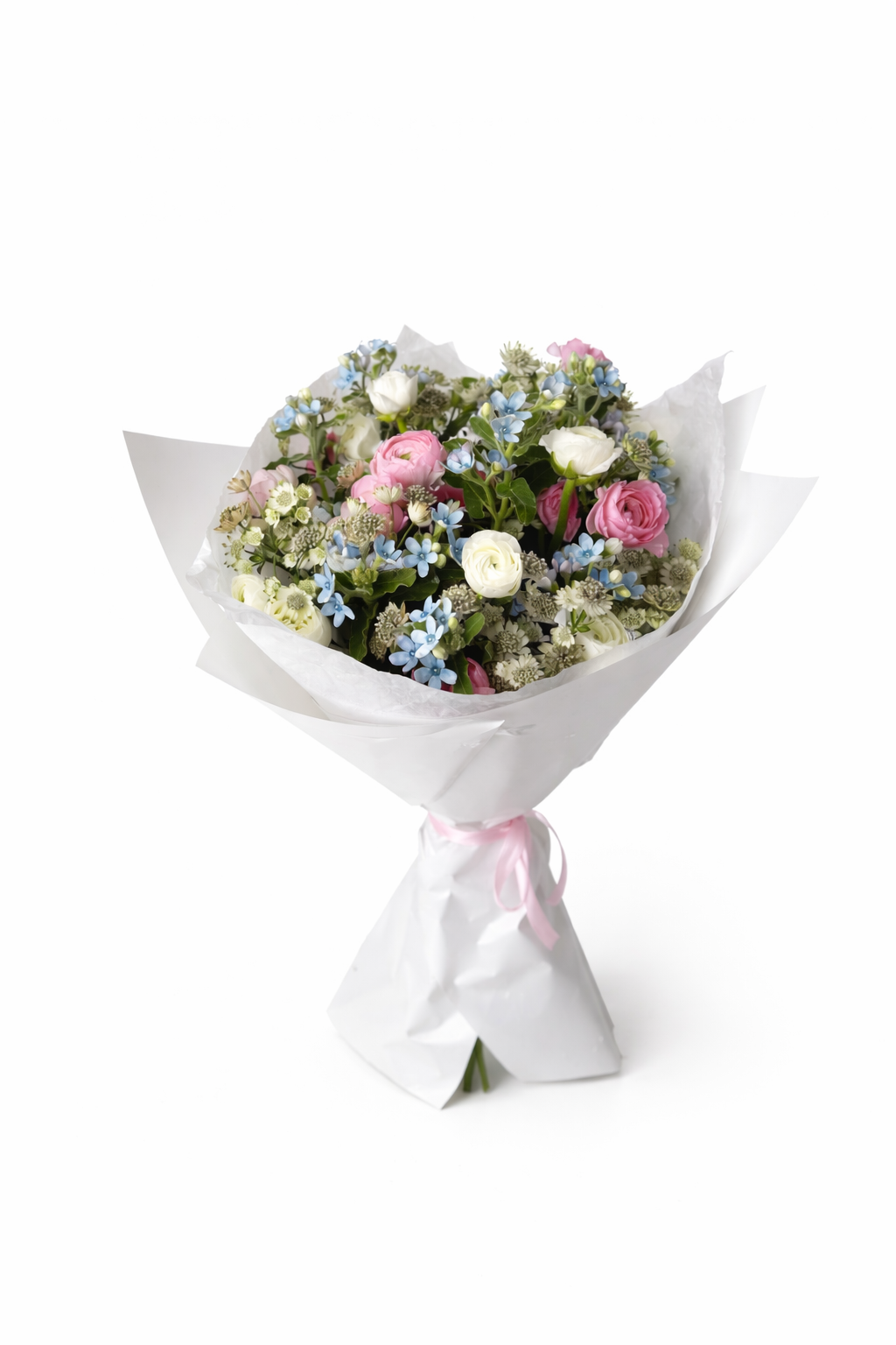 Blush Ranunculus & Tweedia Bouquet