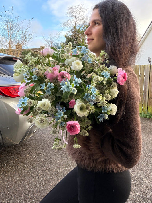 Blush Ranunculus & Tweedia Bouquet